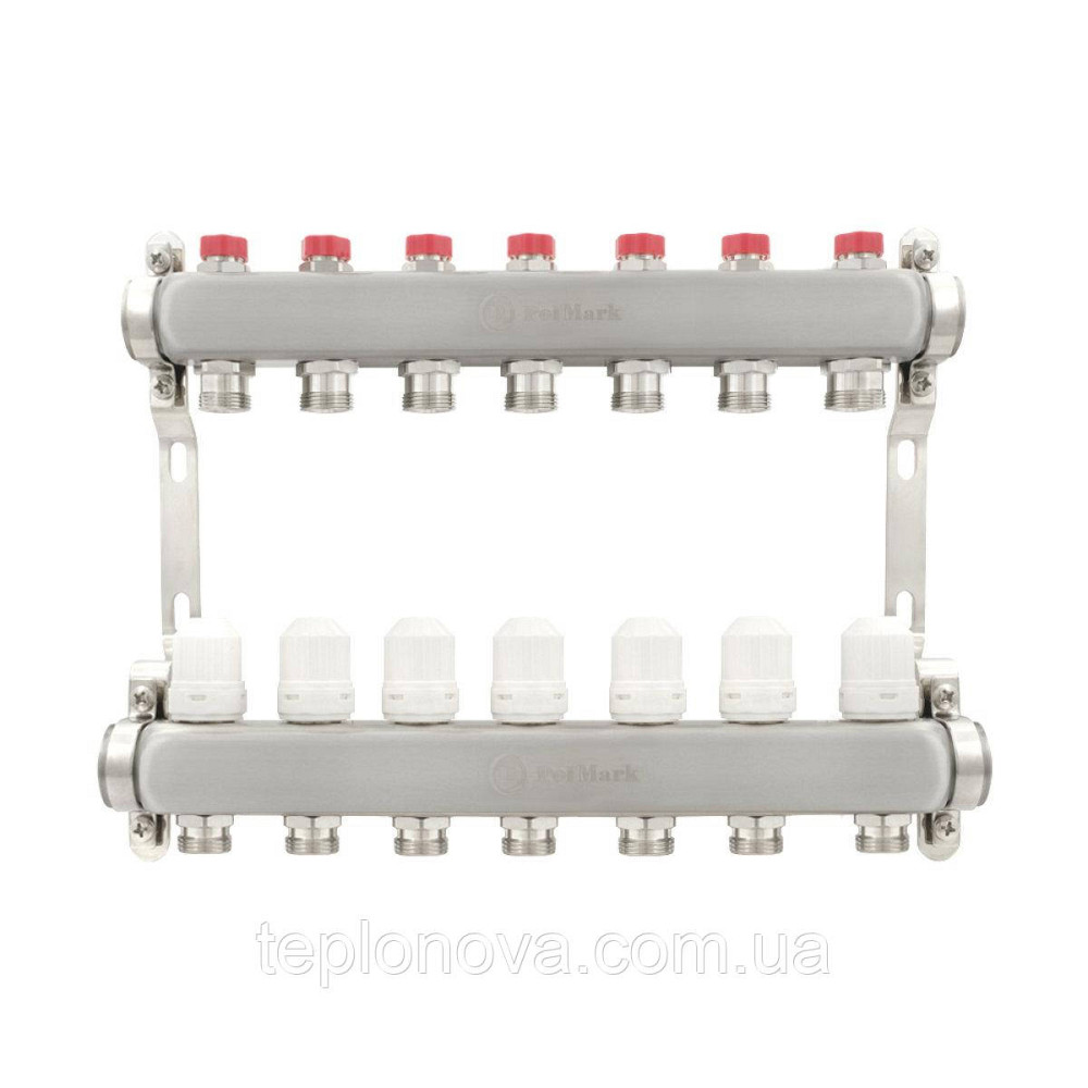 Колектор нержавійка на 7 пар виходів  "Polmark" для теплої підлоги та радіаторів Чернівці - фото 9