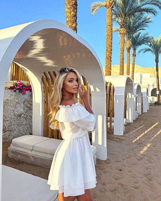 Женское нежное воздушное мини платье с пышной юбочкой креп шифон Белый Одесса - изображение 5