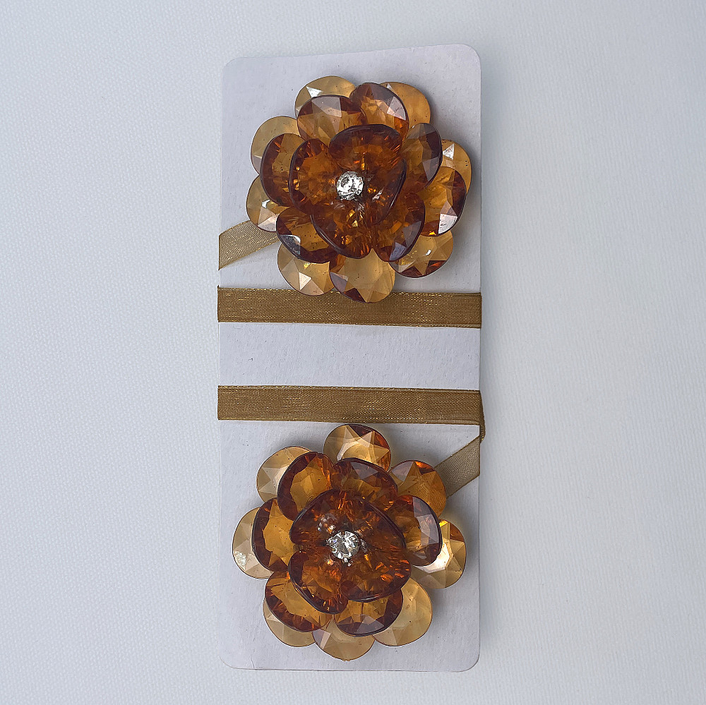 Магніти для штор і гардин Квітка набір 2 шт Бурштиновий (81-306) Київ - фото 7