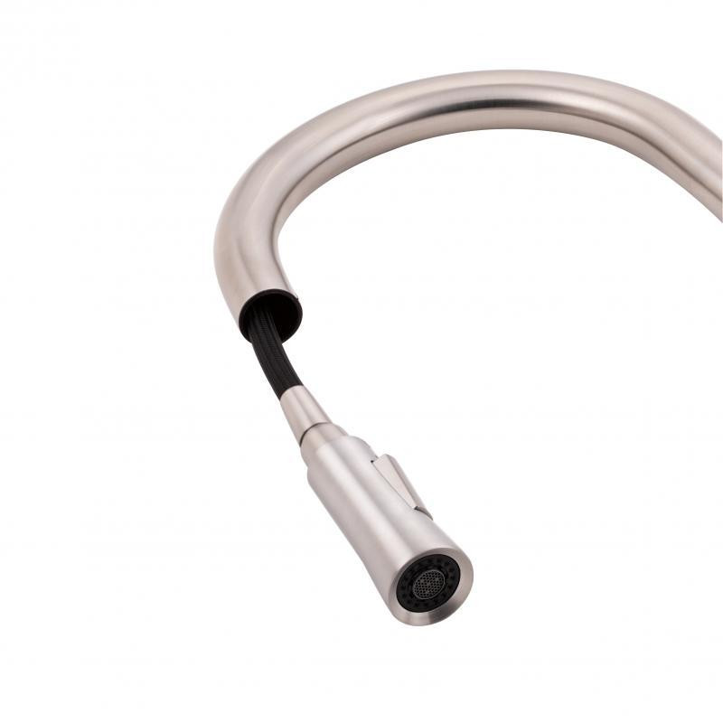 Смеситель для кухни Qtap Evicka с выдвижным изливом, нержавейка QTEVI91103UN Brushed Nickel PVD Харьков - изображение 7