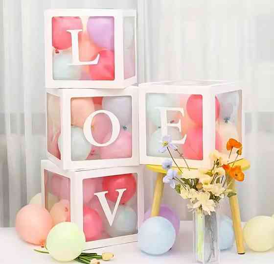 Кубики белые LOVE декор для воздушных шаров Киев