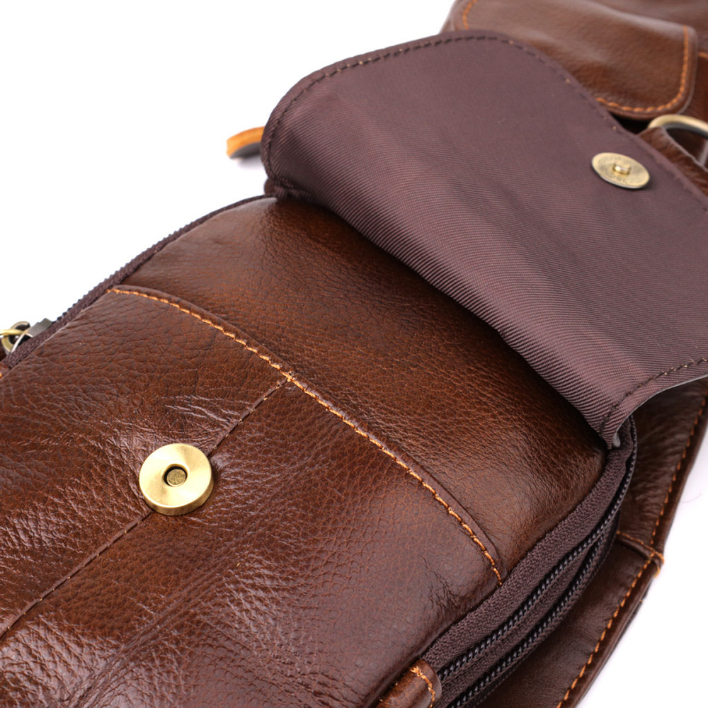 Мужская сумка через плечо из натуральной кожи Vintage 22959 Коричневый Киев - изображение 6