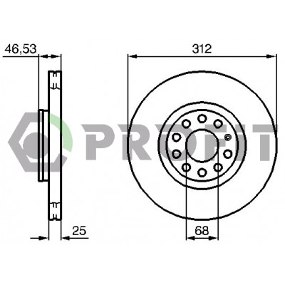 Гальмівний диск Profit 5010-1707 Вінниця - фото 1