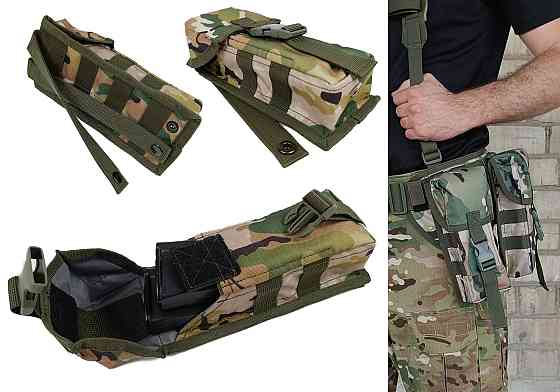 Підсумок під два магазини АК одинарний закритий мультикам (MOLLE, підсумок на розгрузку, жилет, РПС) Коломия