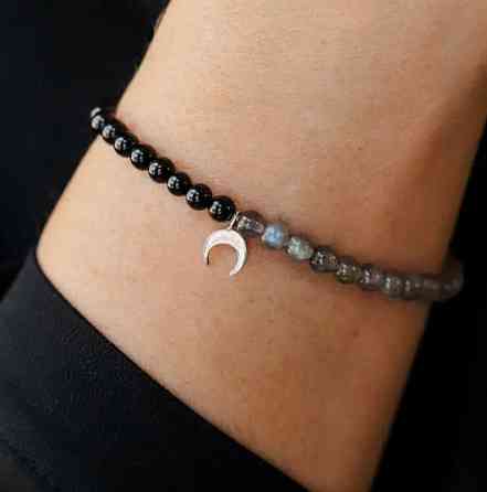 Браслет из пирита 8 мм, длина 19 см — эластичный браслет из натурального камня Киев