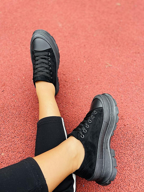 No brend Кеди жіночі M123-1 чорні (весна-осінь, еко-замша) (4749) Коломия - фото 2