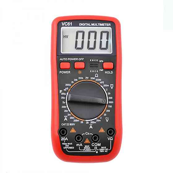 Портативний мультиметр тестер VC-61 (Червоний із чорним) Вінниця
