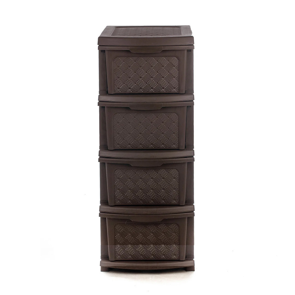 Комод пластиковый 4 ящика коричневый R-Plastic 