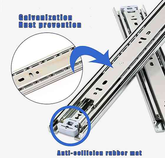 Направляючі для шухляд GUAWJRZDP 123456 цинковані повного висунення 300 мм кулькові важкі з замком для авто фургонів Київ