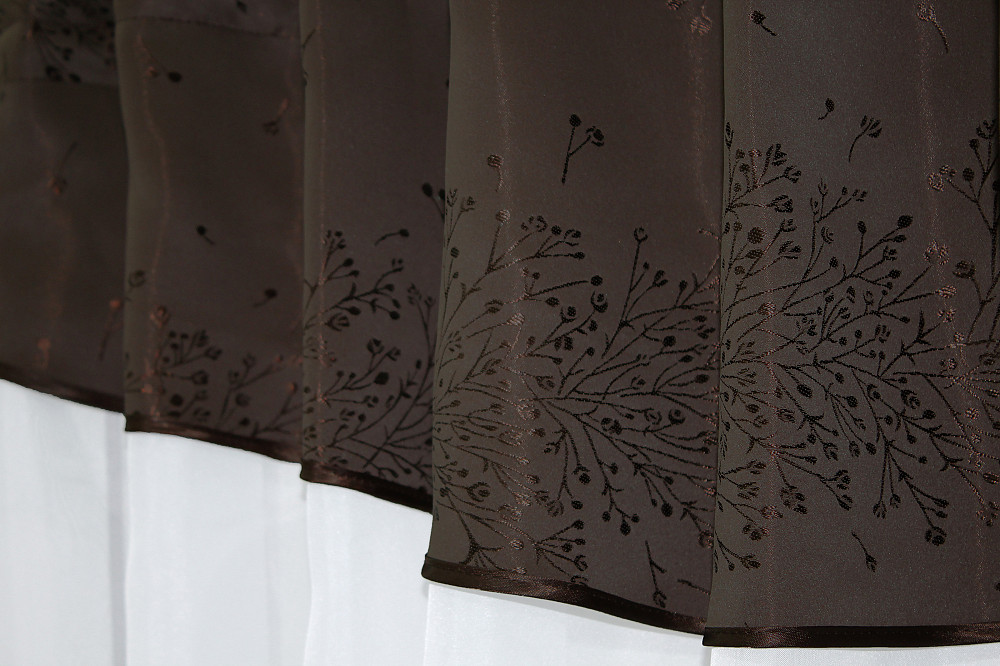 Кухонный комплект VR-Textil № 084к шторки с ламбрекеном белый с коричневым 270х170 см (52-0634) Киев - изображение 4