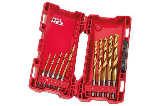 Набор сверл по металлу RedHEX HSS-G TiN 10 шт. Milwaukee 48894759 Коломия