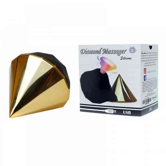 Вакуумний стимулятор клітора Diamond Air Massager USB 7 Function золотий Sex Aura Київ