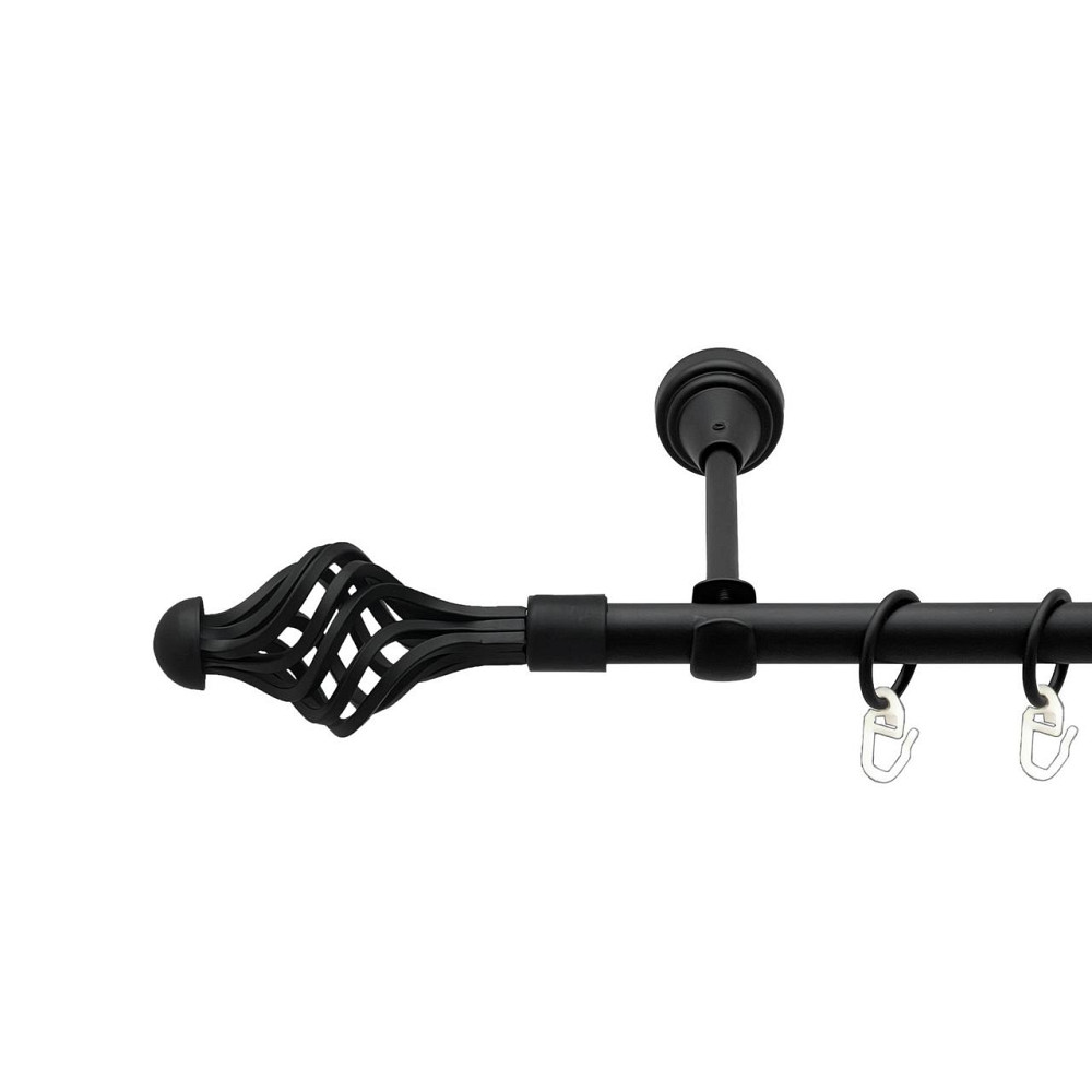 Карниз Orvit Арезо металевий однорядний відкритий гладка труба кільце металеве Чорний Оксамит 16 мм 160 см Львов - изображение 1