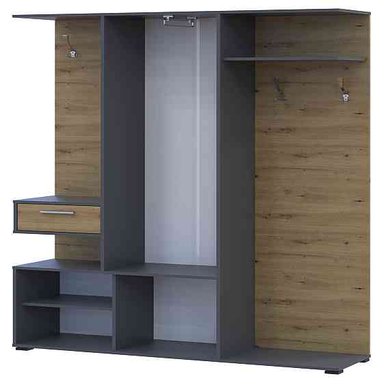 Прихожая Doros Финч 145х37х202 см Графит/Дуб артизан (DRS-011338) Львов