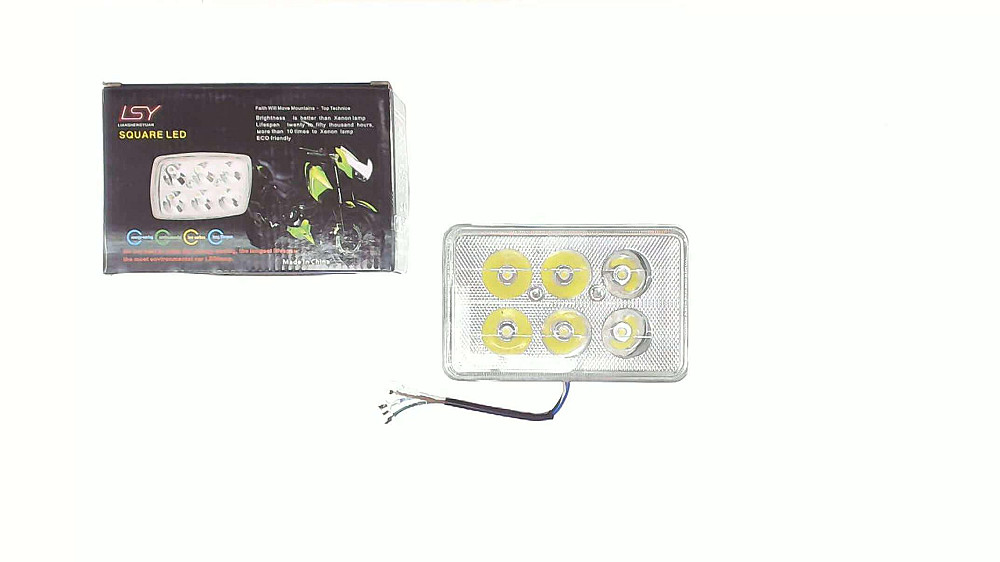 Оптика світлодіодна прямокутна (кріплення 160mm, 6 діодів + підсвічування) 4T CB/CG PLT Київ - фото 1