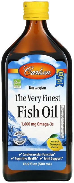 Риб'ячий жир Carlson Fish Oil 1600 мг 500 мл Лимон Київ - фото 1