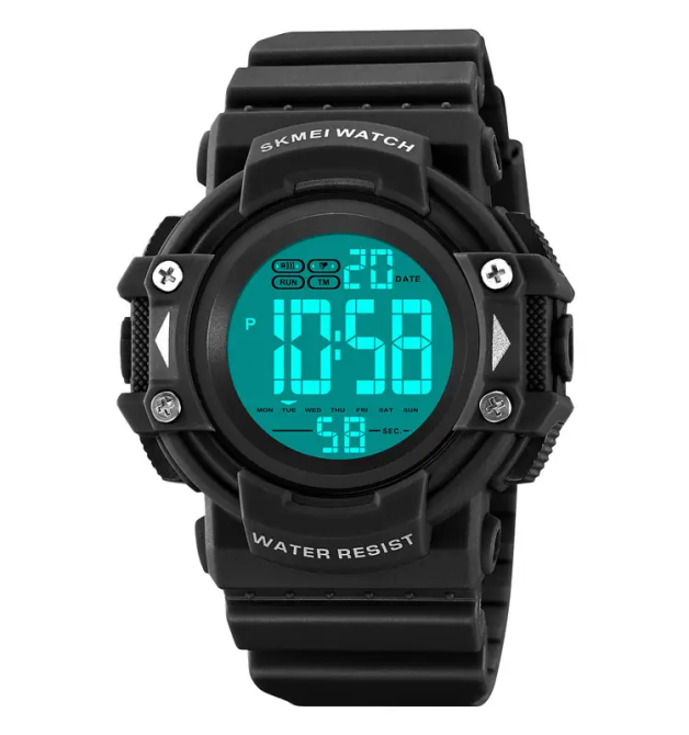 Часы мужские спортивные наручные Skmei 2195 (Черный с белым циферблатом) Винница - изображение 4