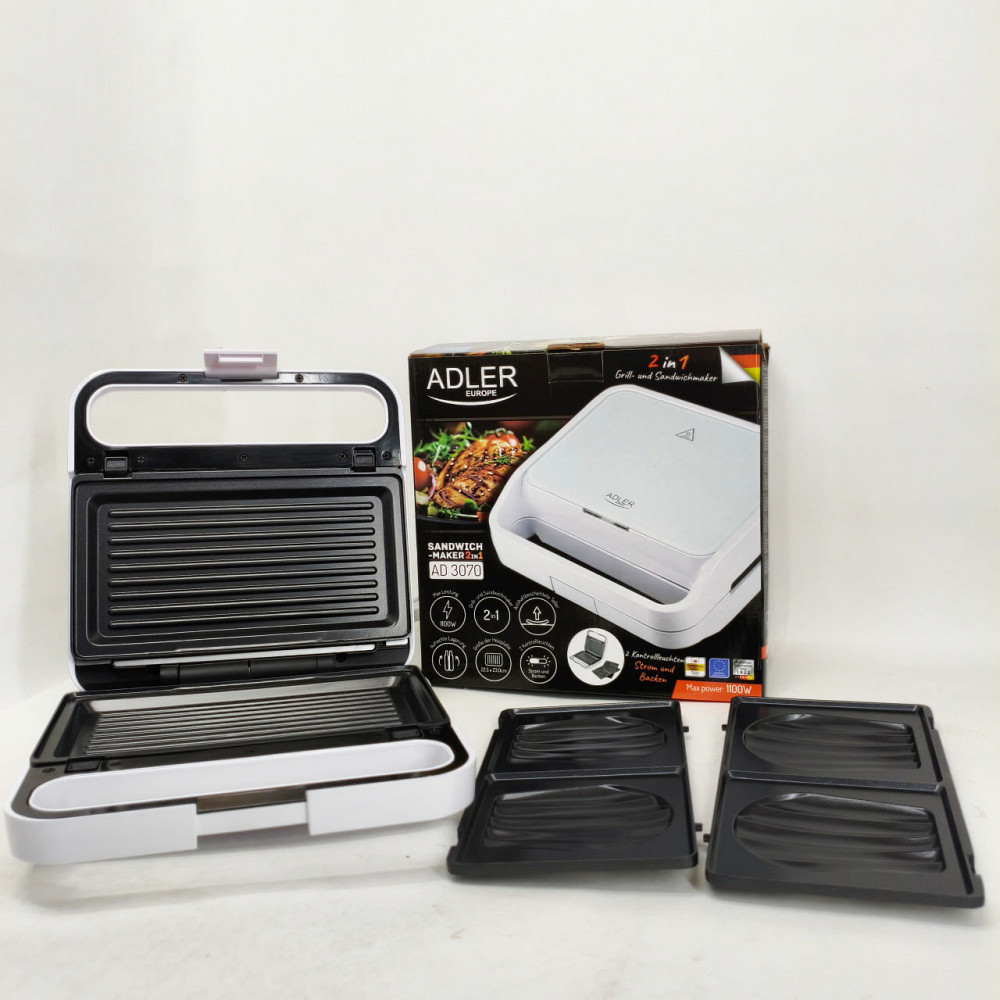 Настільний контактний електрогриль, Універсальний контактний гриль, Потужна побутова бутербродниця WJ-87 Львів - фото 2