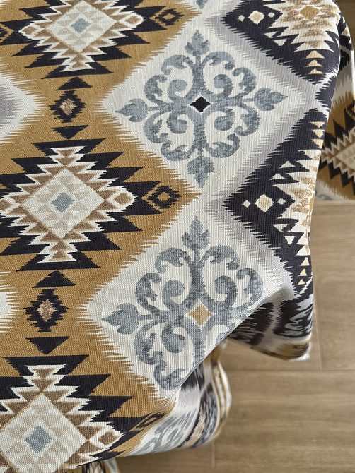 Ecotton Скатертина столова Ecotton DUCK 150х170 см водовідштовхувальна Орнамент синьо-жовта (25 Коломия - фото 8