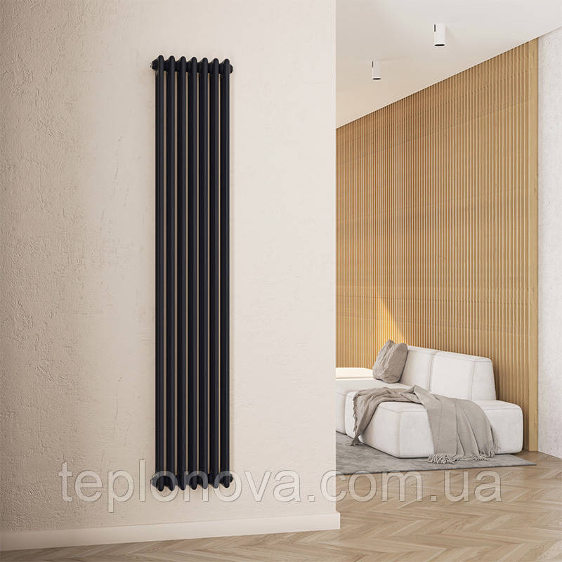 Дизайнерський радіатор 1800/335 (мм) чорний мат IDEALE VIOLA (бічне підключення) 13 7/1800/335 Чернівці - фото 5