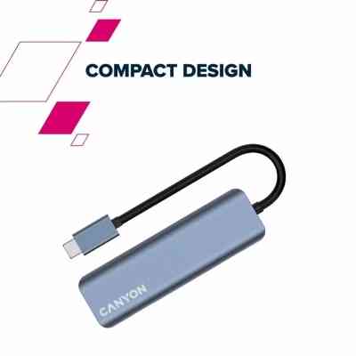Концентратор Canyon hub DS-18 5in1 USB-C Grey (CNS-TDS18) Вінниця