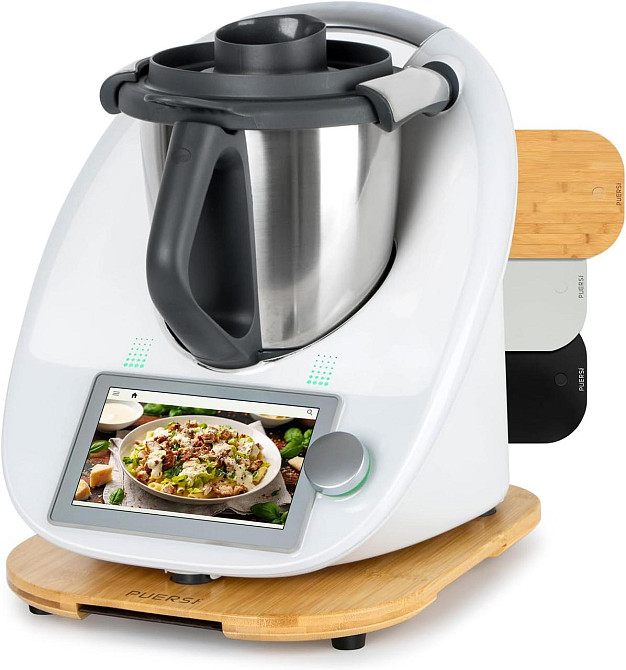 Доска скользящая PUERSI TMG-P-2 бамбуковая для Thermomix TM6 TM5 с колесами вращающаяся для подачи закусок и Киев - изображение 1