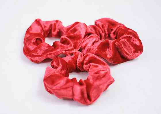 Гумка для волосся велюрова Червоний Харків