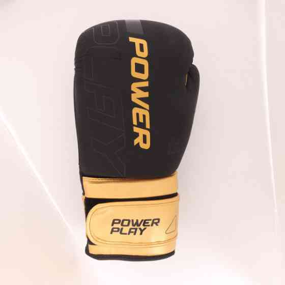 Боксерські рукавиці PowerPlay 3024 Ultra Mat Чорно-Золоті 10 унцій Луцьк