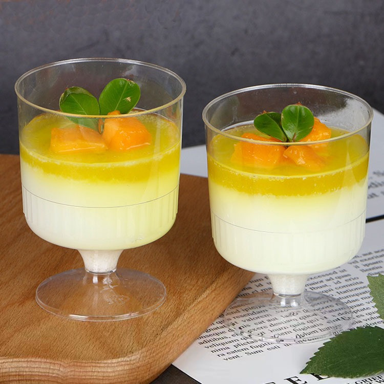 Набор стаканов десертных 160 мл, 10 шт, многоразовые, пластиковые,прочные на ножке, для фуршетов креманка для десертов,прозрачная Каменец-Подольский - изображение 4