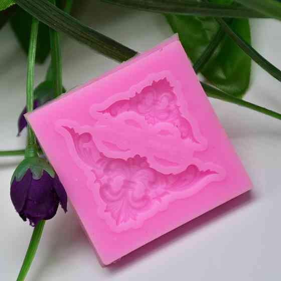 Молд силиконовый маленький Винтажный узор 40 на 40 мм розовый Киев