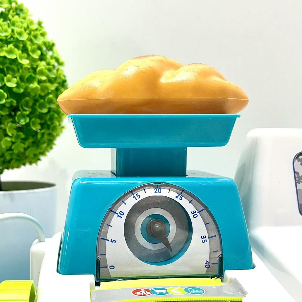 Дитячий ігровий касовий апарат Limo Toy із продуктами вагами грішми Блакитний (7162-2 UA) Чернигов - изображение 9