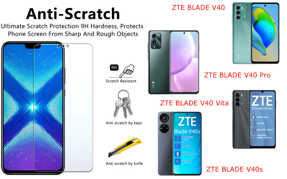 Защитное стекло NeoGlass для ZTE BLADE V40, V40 Pro, V40 Vita, V40s – ультрапрозрачное и устойчивое Киев - изображение 1