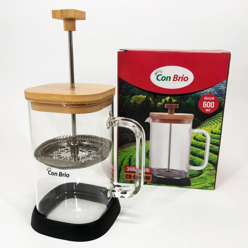 Міцний френч-прес з нержавіючої сталі Con, Френч-прес з якісного матеріалу, Скляний заварник AZ-74 Івано-Франківськ - фото 4