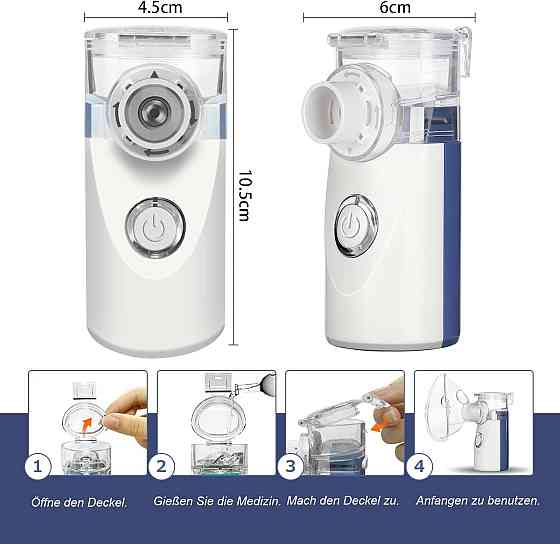 Небулайзер ультразвуковий портативний, інгалятор для дітей дорослих з маскою і мундштуком, для лікування респіраторних захворювань Київ
