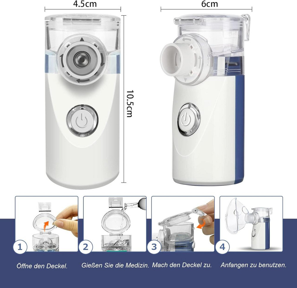 Небулайзер ультразвуковий портативний, інгалятор для дітей дорослих з маскою і мундштуком, для лікування респіраторних захворювань Київ - фото 4