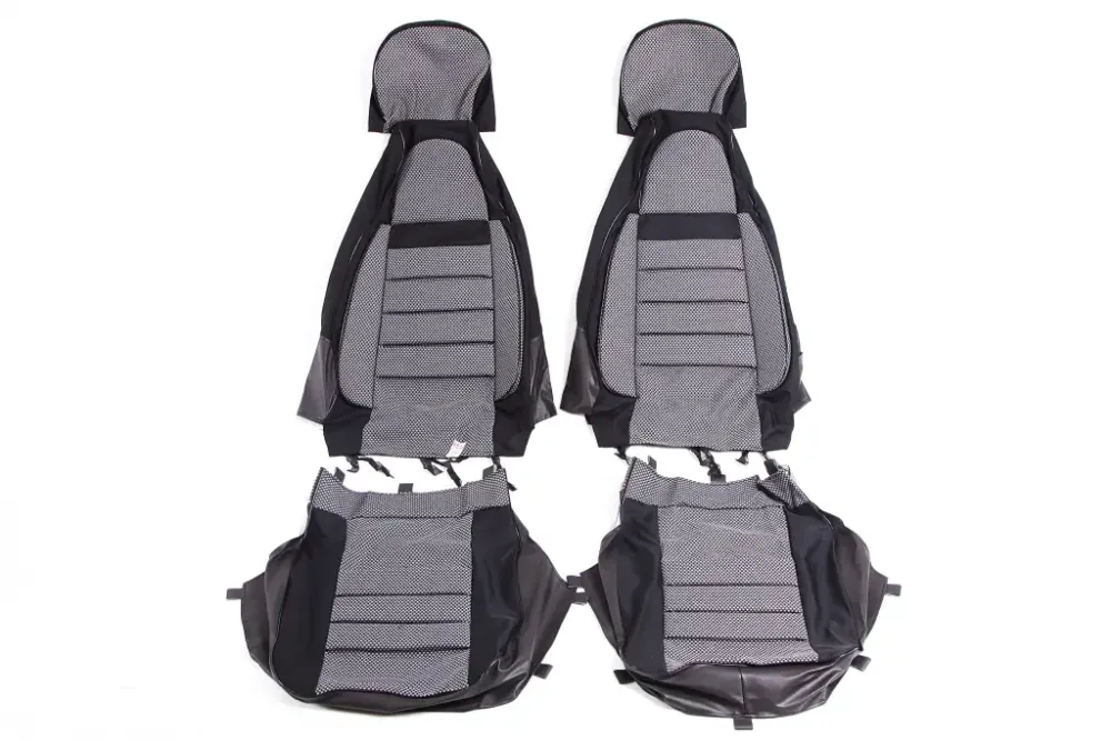 Чехлы на сидушки Avto-fortuna Пилот с паралоном универс. черные с раздельным подгол. Винница - изображение 2