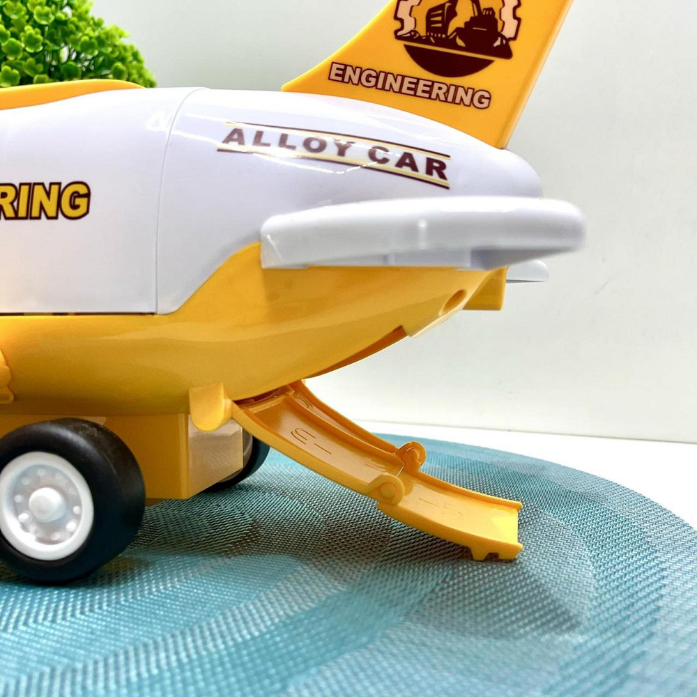 Літак вантажний звук підсвічування парогенератор інерція гумові колеса масштаб 1:64 Жовтий (660 A-311) Чернігів - фото 8