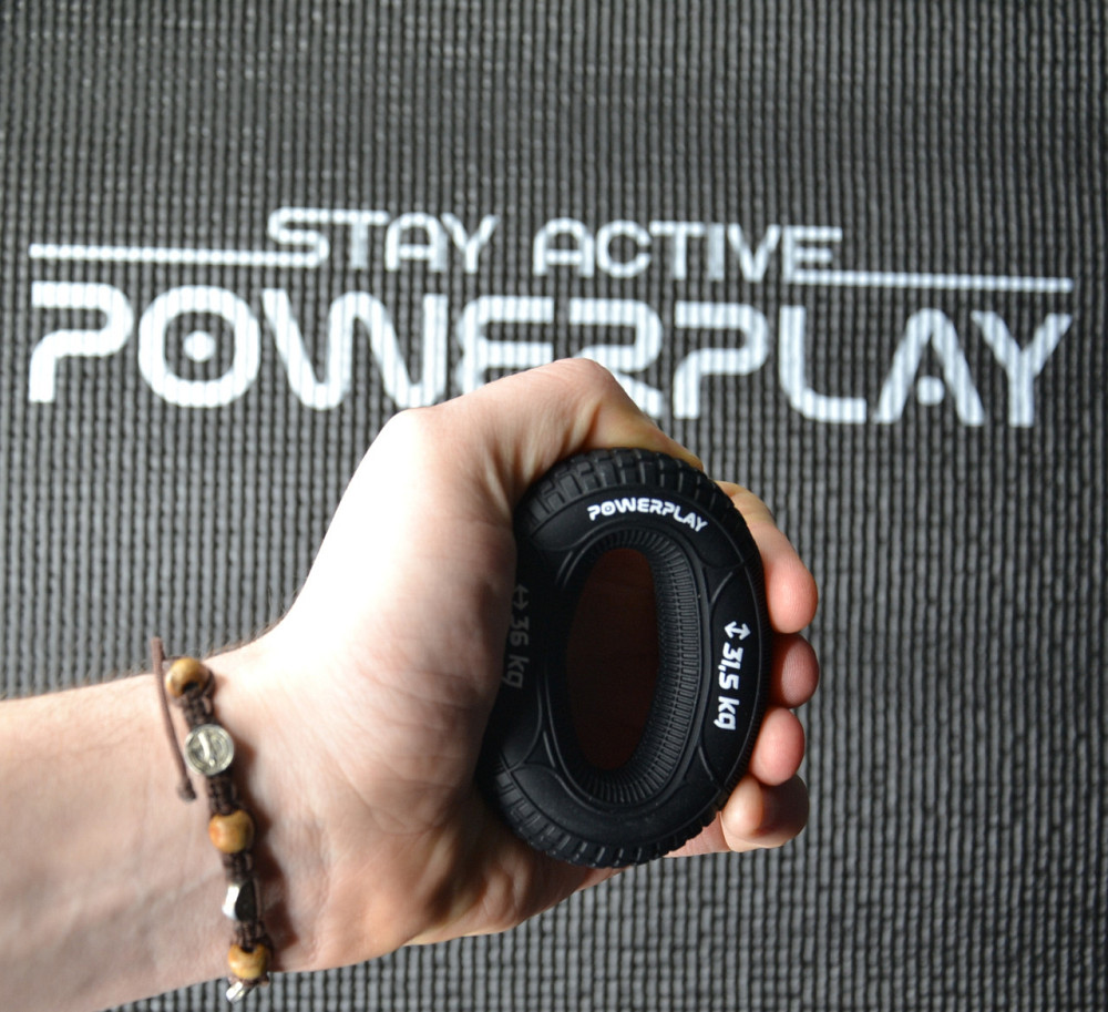 Еспандер кистьовий силіконовий PowerPlay PP-4330 Hand Grip Loops Hard 31.5-36 кг. Чорний Каменское - изображение 7