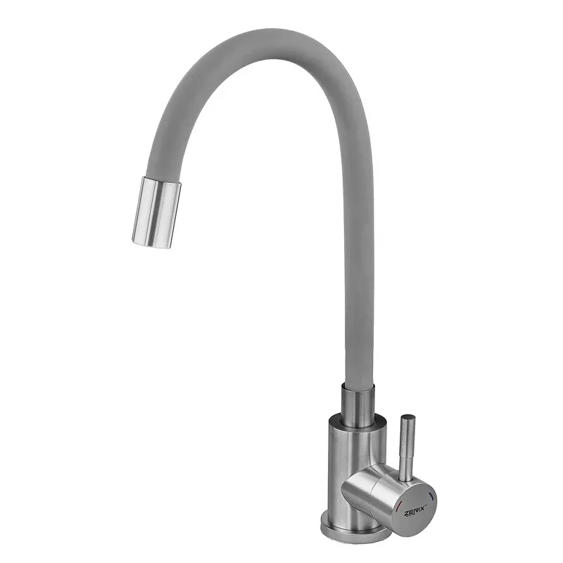 Кухонний змішувач із сірим силіконовим виливом Zerix DAX-011 Refl.Gray    ( ZX4819 ) 36025 Харків - фото 8