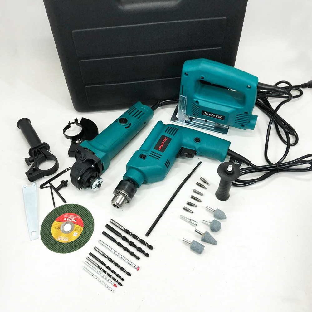 Набір електроінструментів 3в1: мережний ударний дриль, болгарка мережева, електричний лобзик потужний LN-12 Львів - фото 2