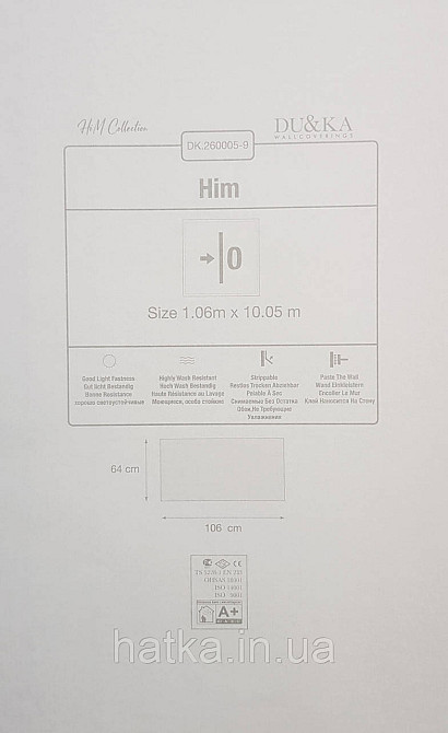 Обои винил на флизелине горячего тиснения DU&KA  Him 1.06х10 однотонные тонкие полоски серые с глянцем Киев - изображение 4
