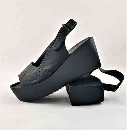 Жіночі Сандалі Босоножки на Танкетці Платформа Чорні Літні (розміри: 37,39) - 24-1 Дніпро