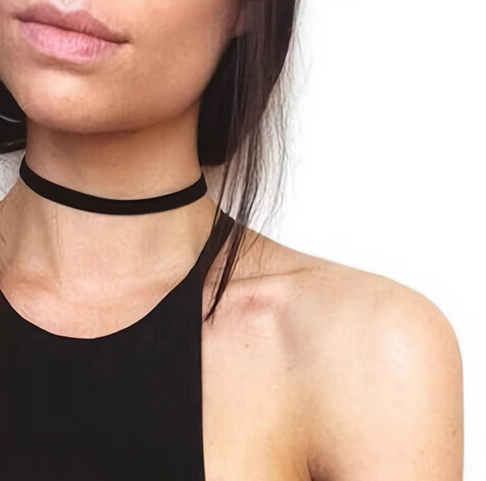 Флоковый чокер черный, бархатный чокер на шею Киев - изображение 2