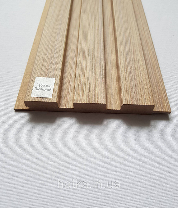 Стеновая реечная панель МДФ 117х12х2800 мм Зебрано песочный СП12117-15 Киев - изображение 3