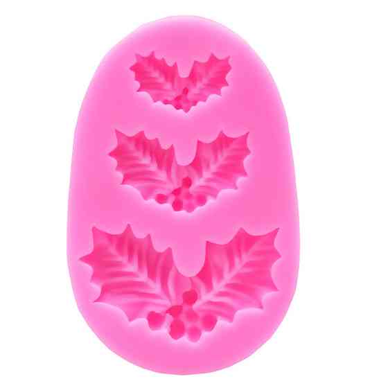 Молд новогодний Рождественский листок 53 на 82 мм розовый Киев