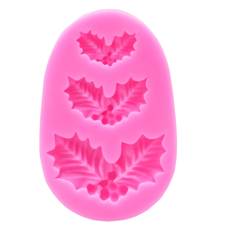 Молд новогодний Рождественский листок 53 на 82 мм розовый Киев - изображение 5