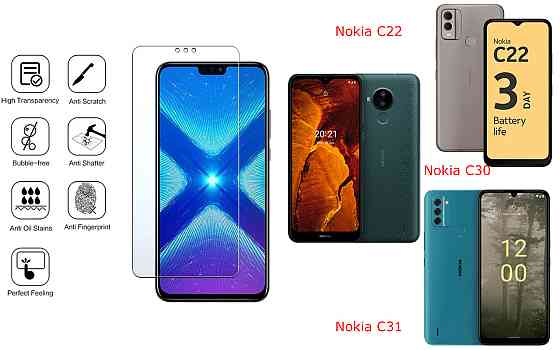 Защитное стекло NeoGlass для Nokia C22, Nokia C30, Nokia C31 – ультрапрозрачное и устойчивое Киев