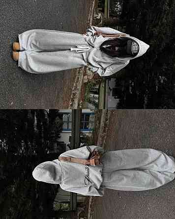 Женский прогулочный оверсайз костюм двойка: кофта и штаны двунитка Одесса