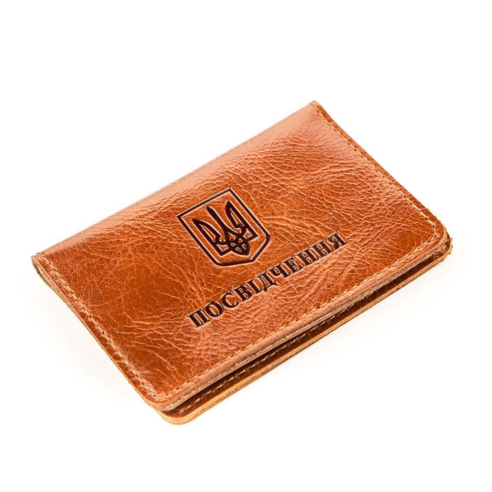 Обкладинка для посвідчення Shvigel 13928 шкіряна Руда Київ - фото 1