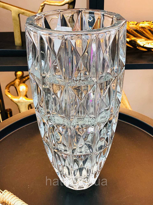 Ваза скляна Olens "Беллі" 13,5*24,6 см прозоре товсте скло Київ - фото 2